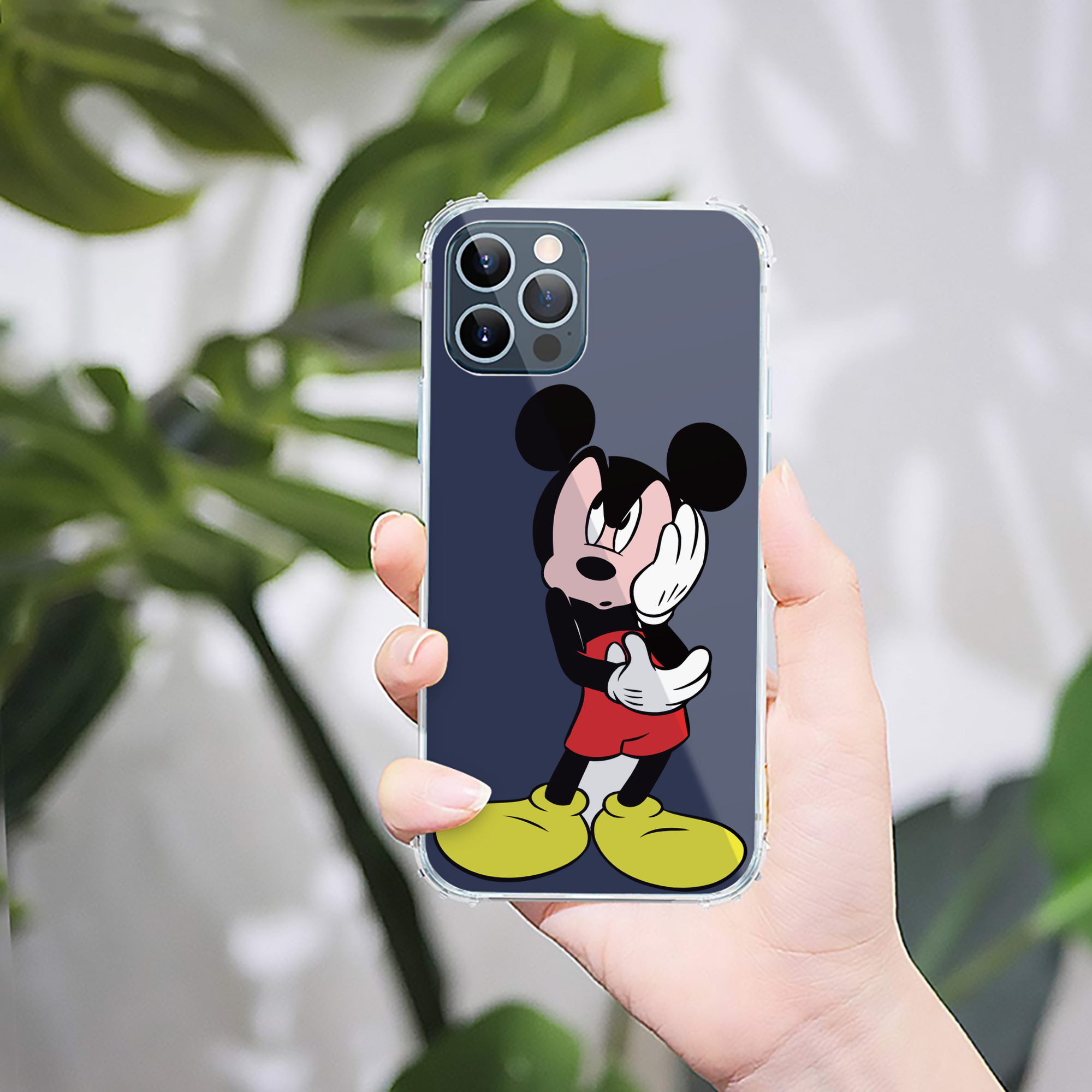 （画像用） ミッキーマウス Mickey Mouse 【iPhone 12シリーズ対応】透明スマホケース（クリアソフトケース）